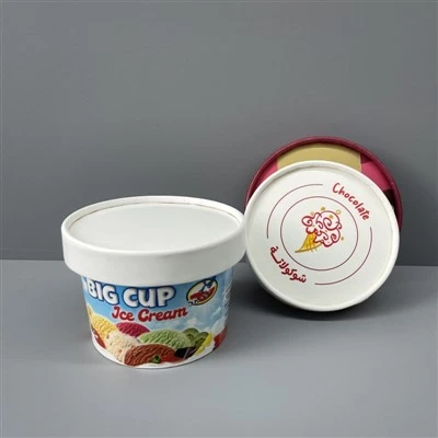 紙蓋付き5オンスのパーソナライズされた食品グレードのアイスクリームカップ