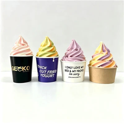 オプションの 4 サイズのパーソナライズされた 16 オンスのアイス クリーム紙コップ/ボウル